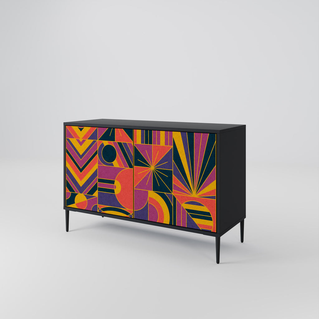 ELECTRIC PATTERNS 2-Door Sideboard in Black Finish