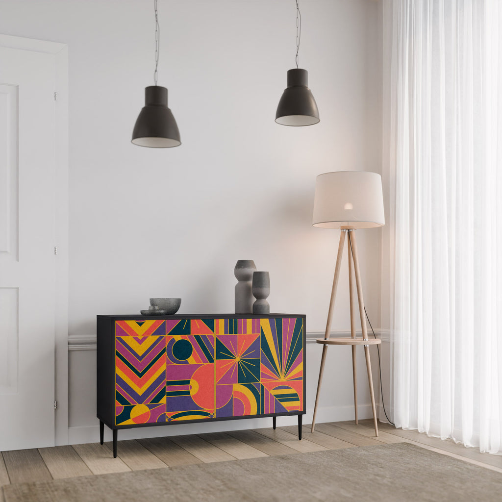 ELECTRIC PATTERNS 2-Door Sideboard in Black Finish