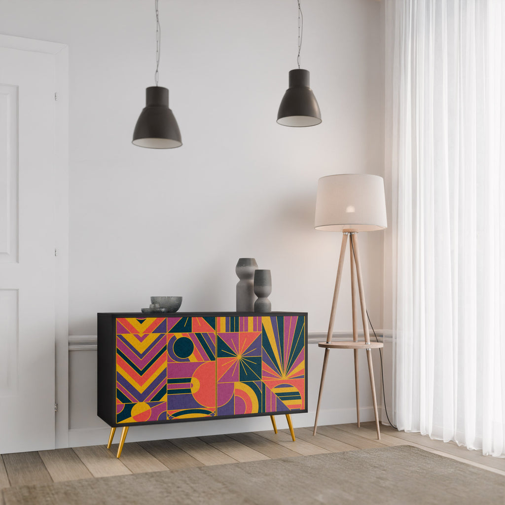 ELECTRIC PATTERNS 2-Door Sideboard in Black Finish