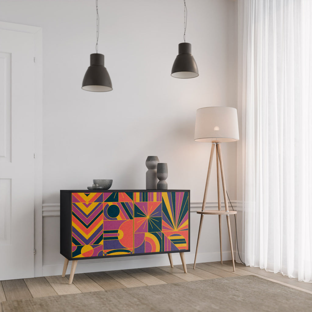 ELECTRIC PATTERNS 2-Door Sideboard in Black Finish