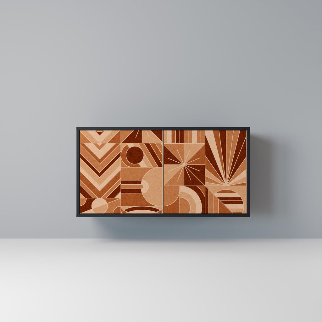 Buffet 2 portes PRISM MOSAIC finition noire