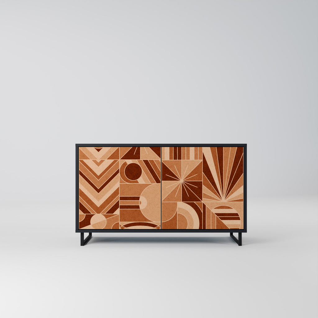 Buffet 2 portes PRISM MOSAIC finition noire