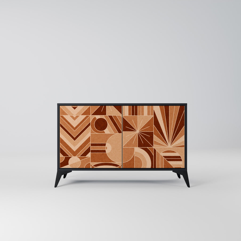 Buffet 2 portes PRISM MOSAIC finition noire