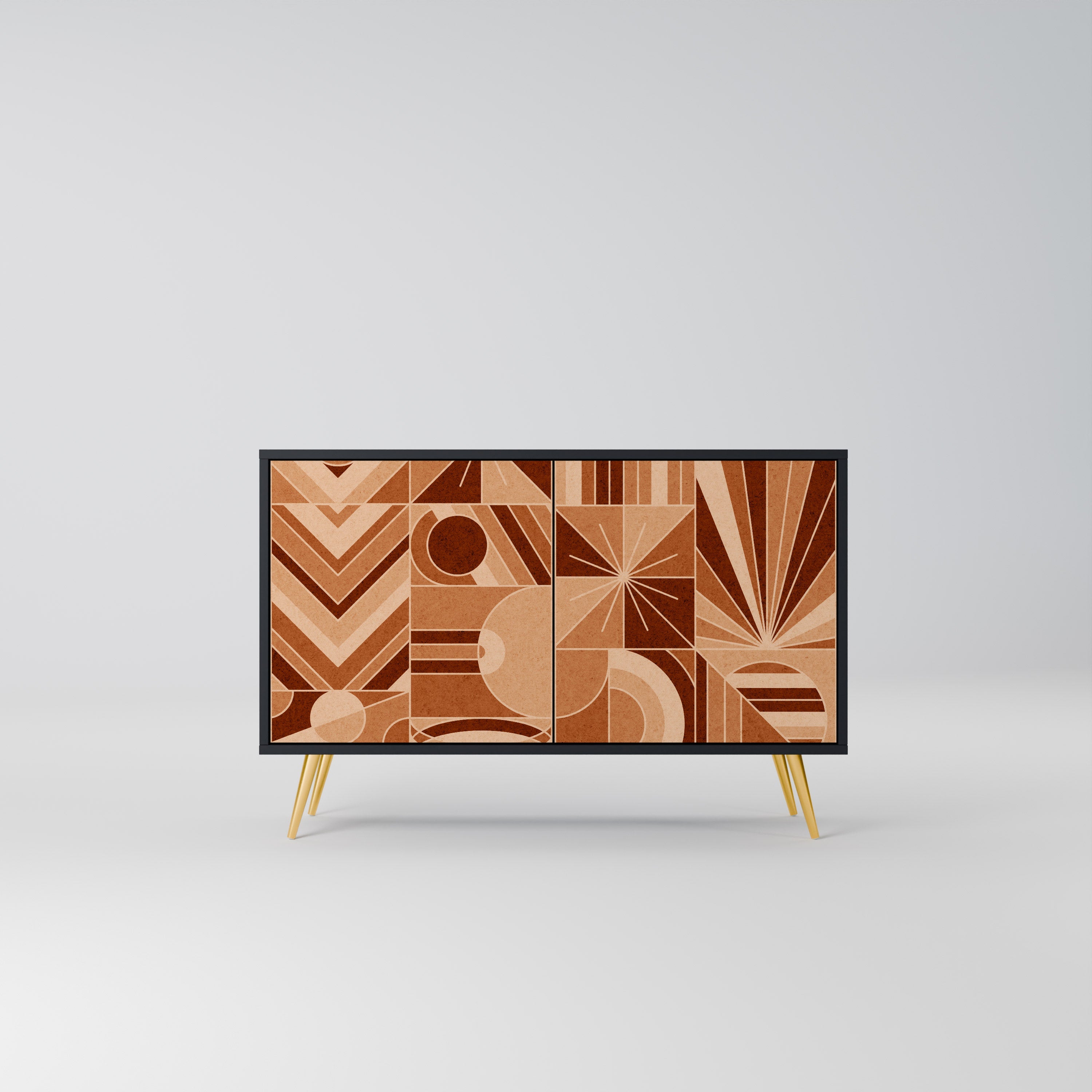 Buffet 2 portes PRISM MOSAIC finition noire