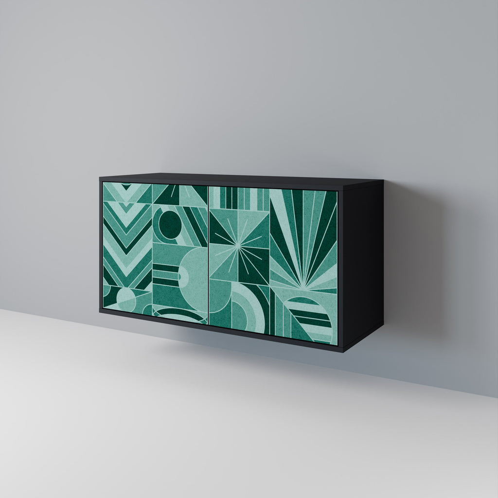 Buffet 2 portes HARMONIC GRID finition noire