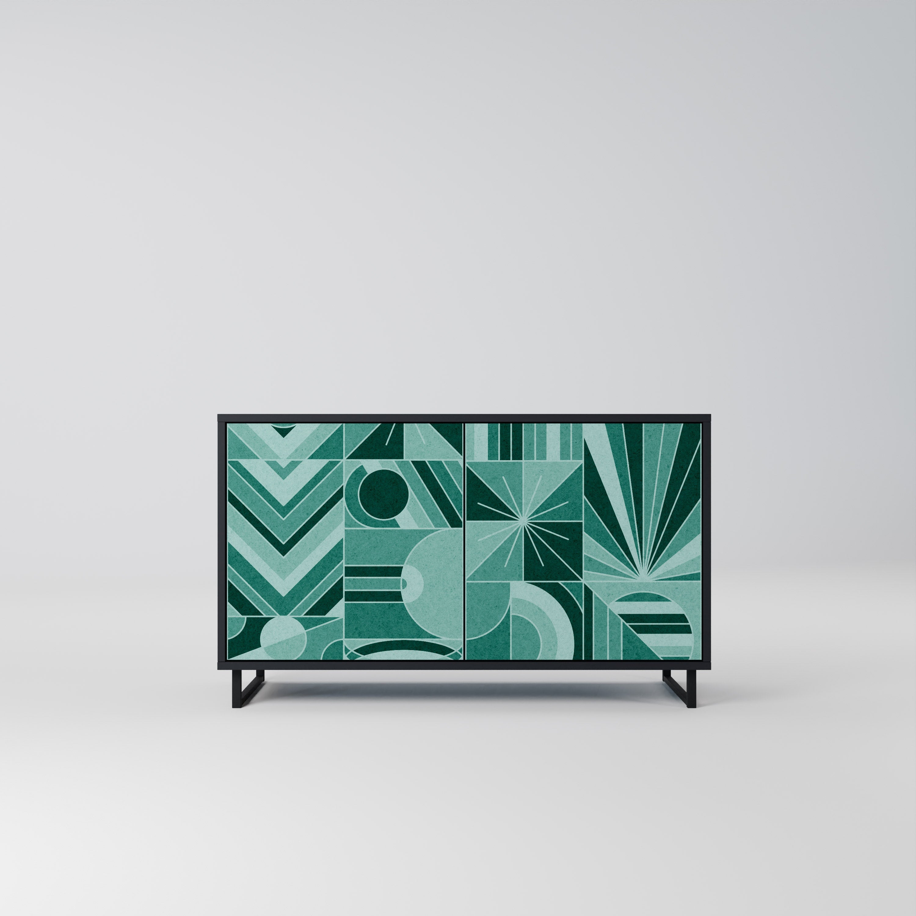 Buffet 2 portes HARMONIC GRID finition noire