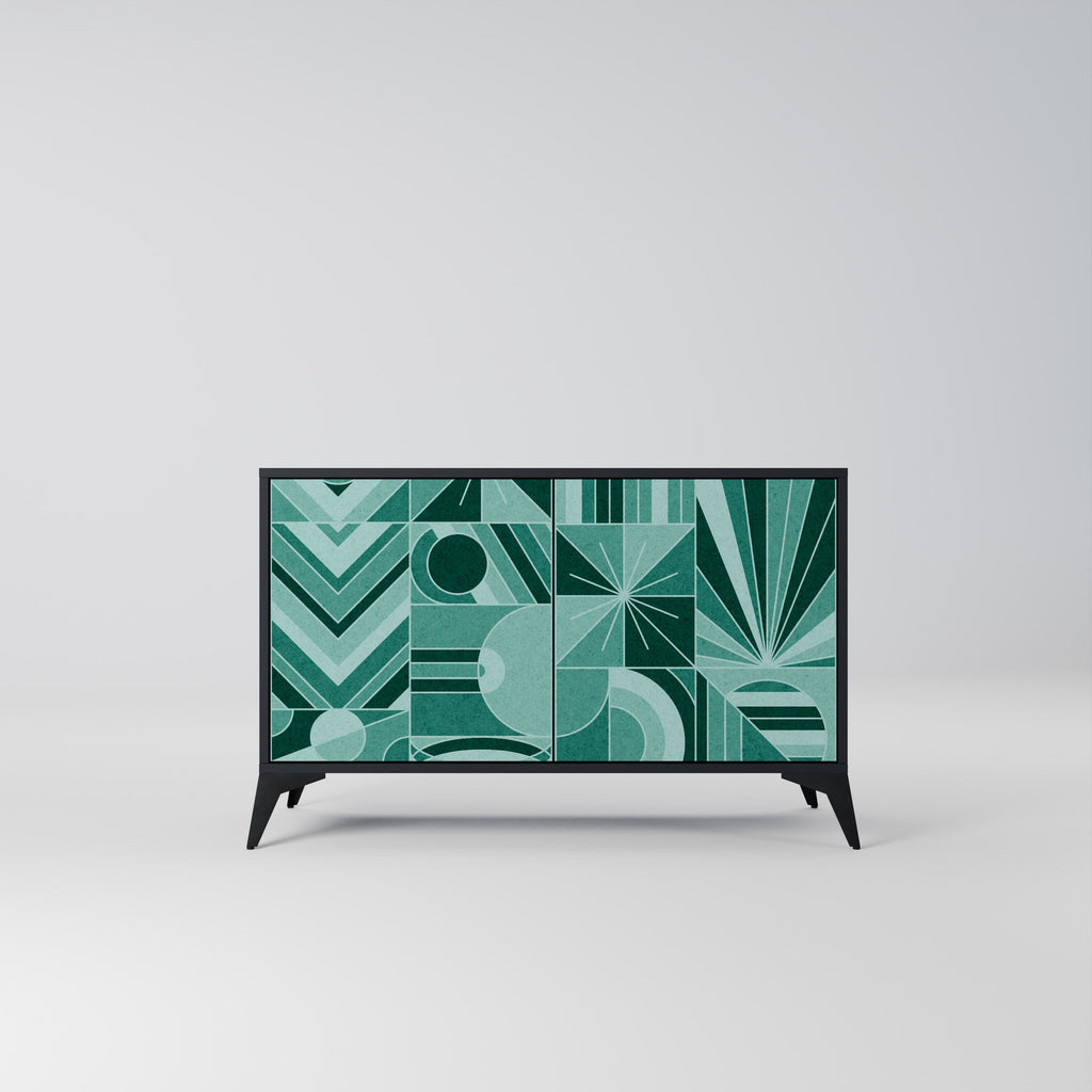 Buffet 2 portes HARMONIC GRID finition noire