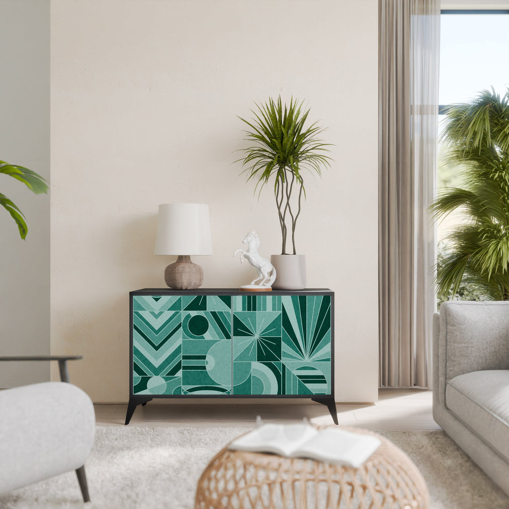 Buffet 2 portes HARMONIC GRID finition noire