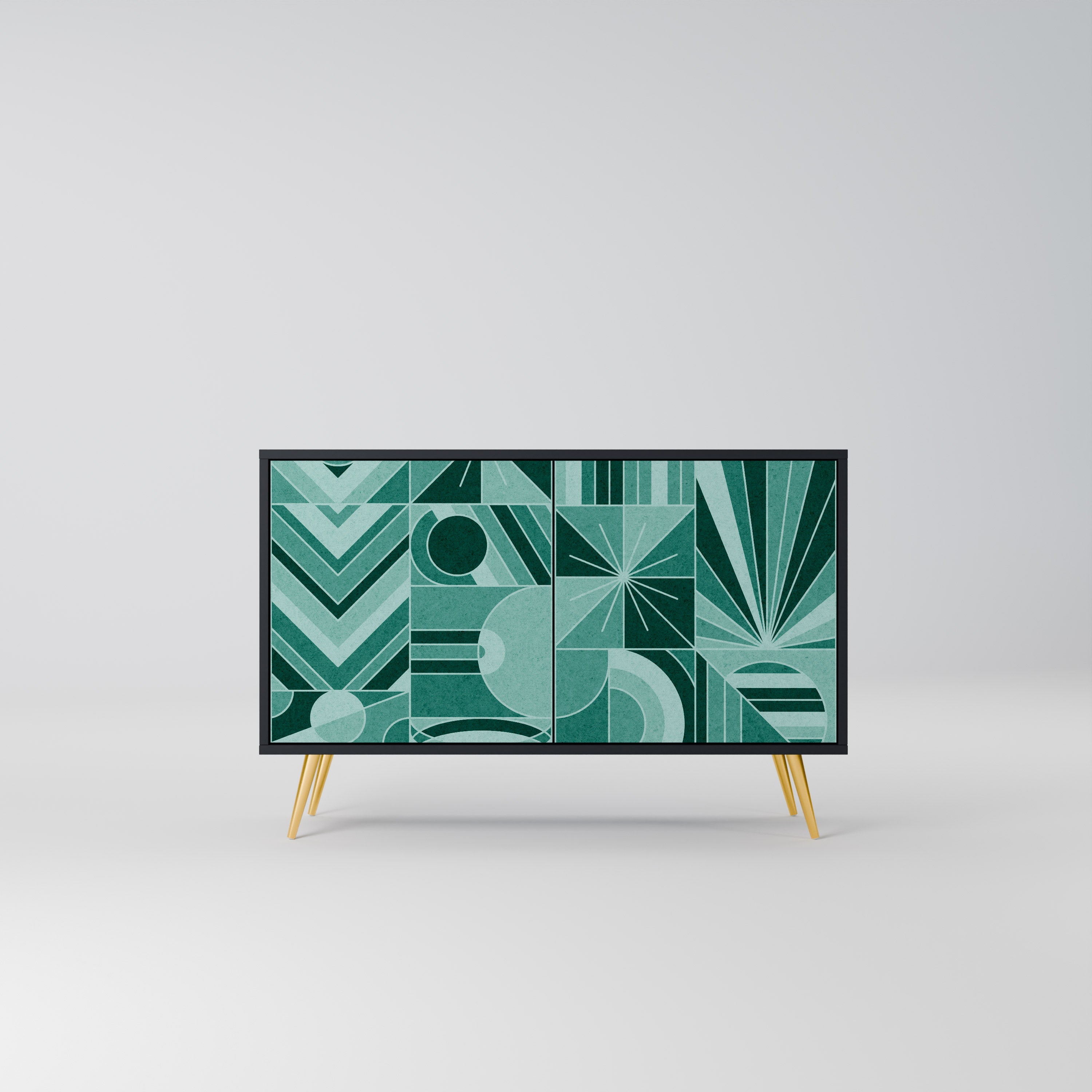 Buffet 2 portes HARMONIC GRID finition noire