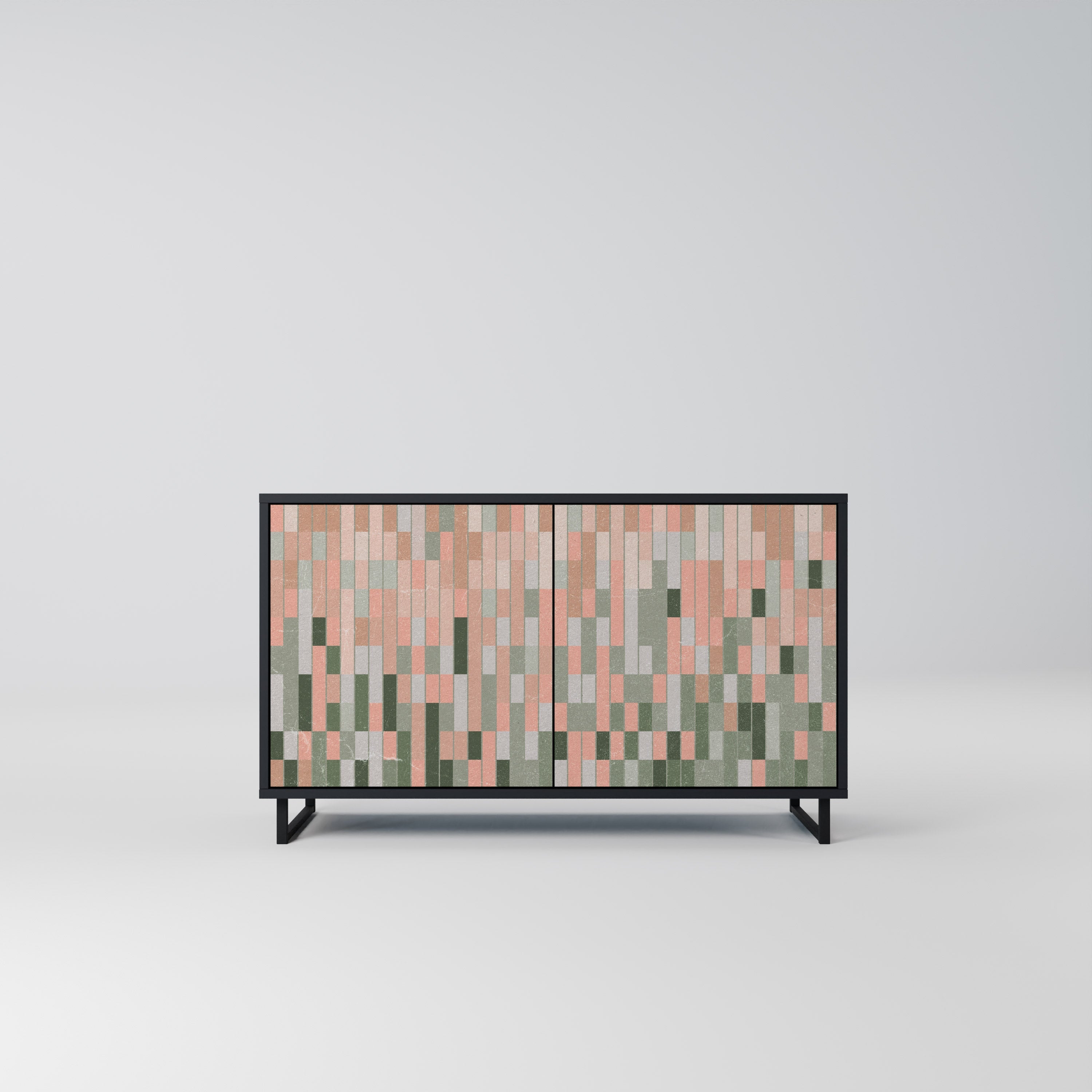 CONSTRUIRE LE FUTUR Buffet 2 portes en finition noire