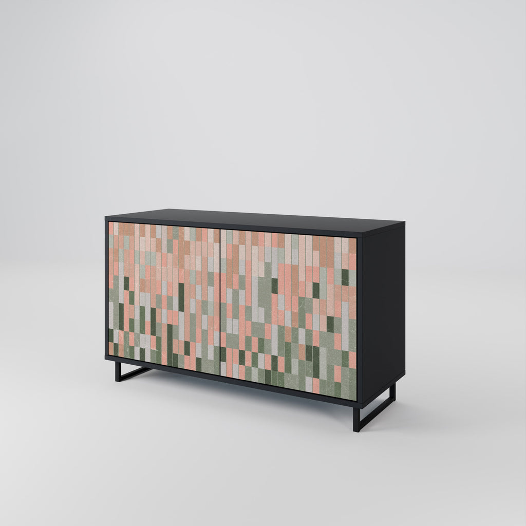 CONSTRUIRE LE FUTUR Buffet 2 portes en finition noire