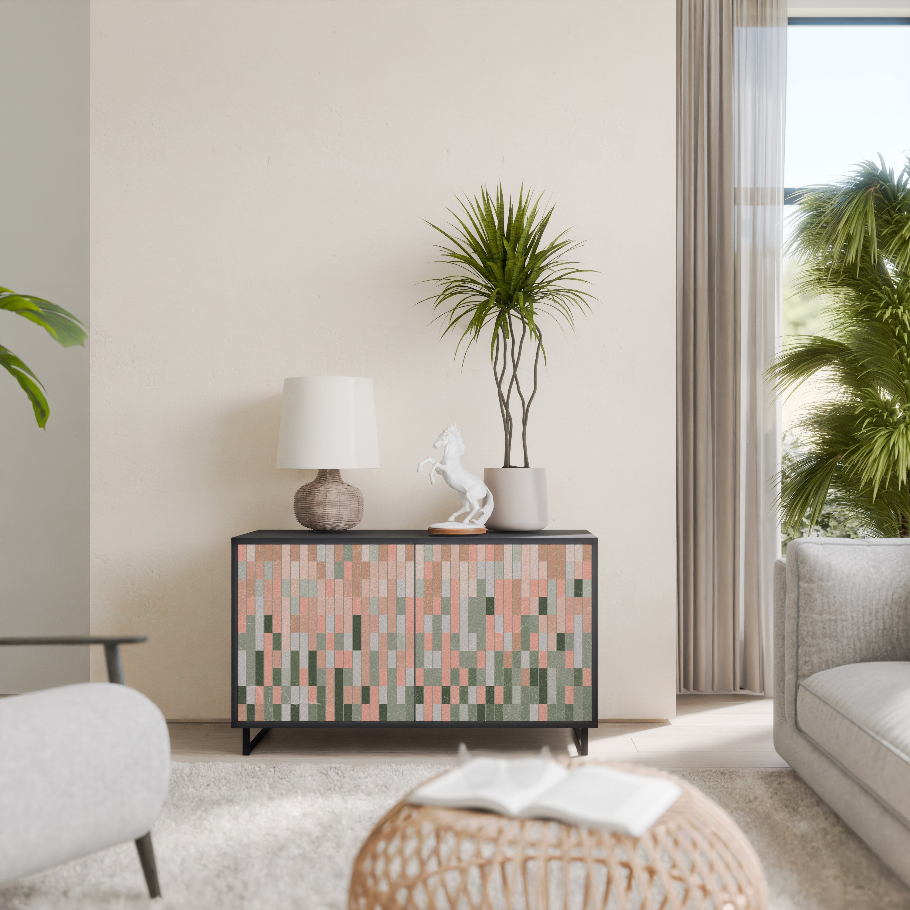 CONSTRUIRE LE FUTUR Buffet 2 portes en finition noire