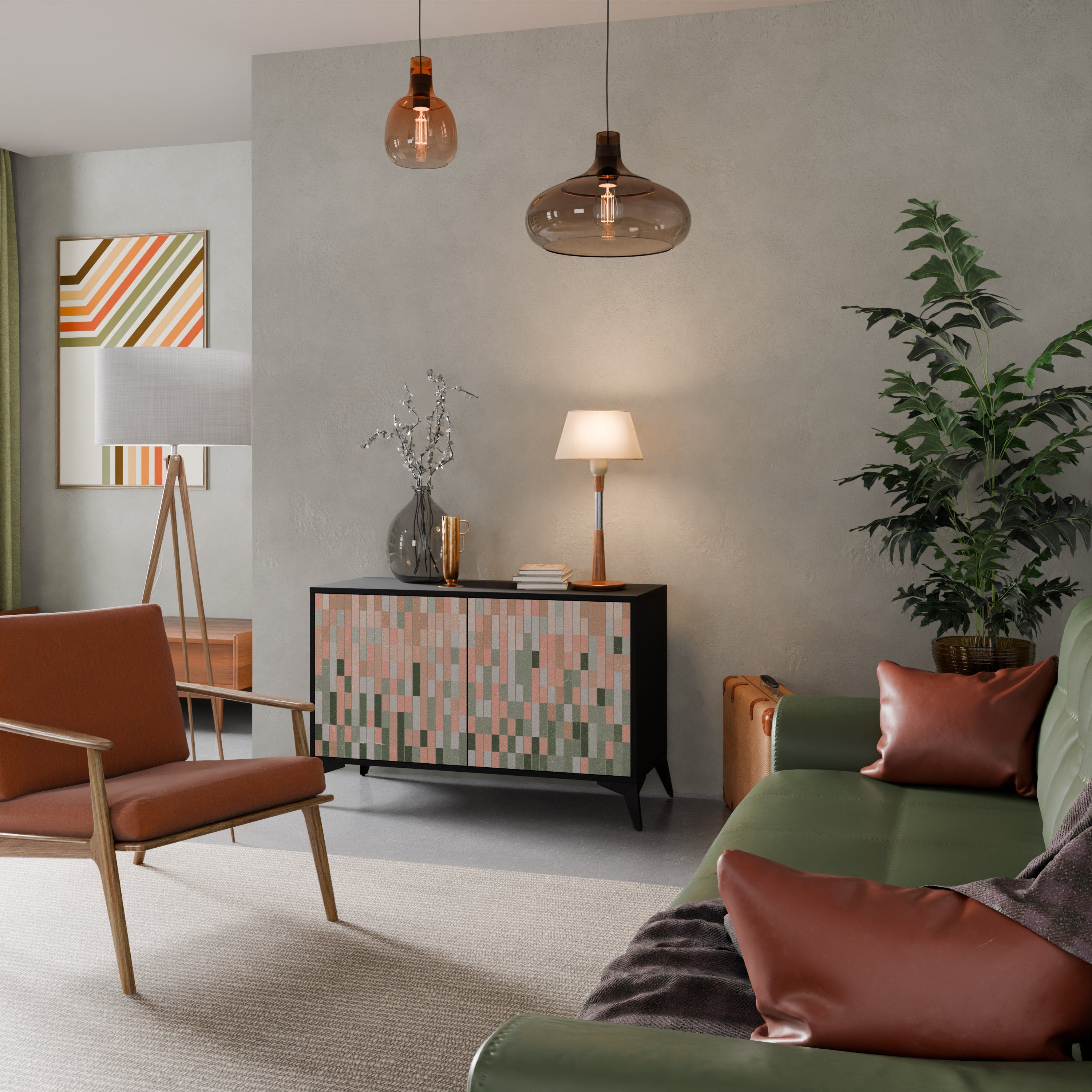 CONSTRUIRE LE FUTUR Buffet 2 portes en finition noire