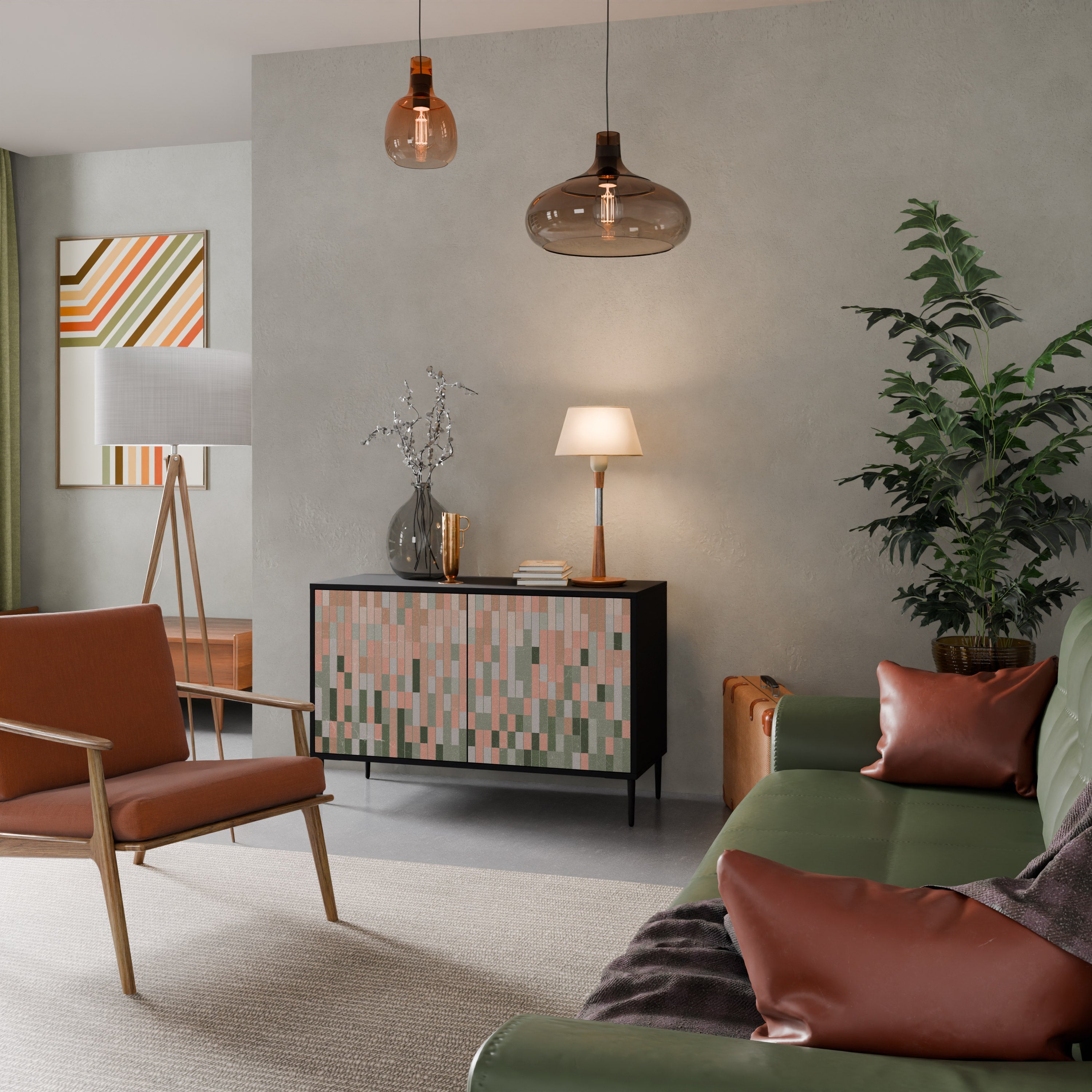 CONSTRUIRE LE FUTUR Buffet 2 portes en finition noire