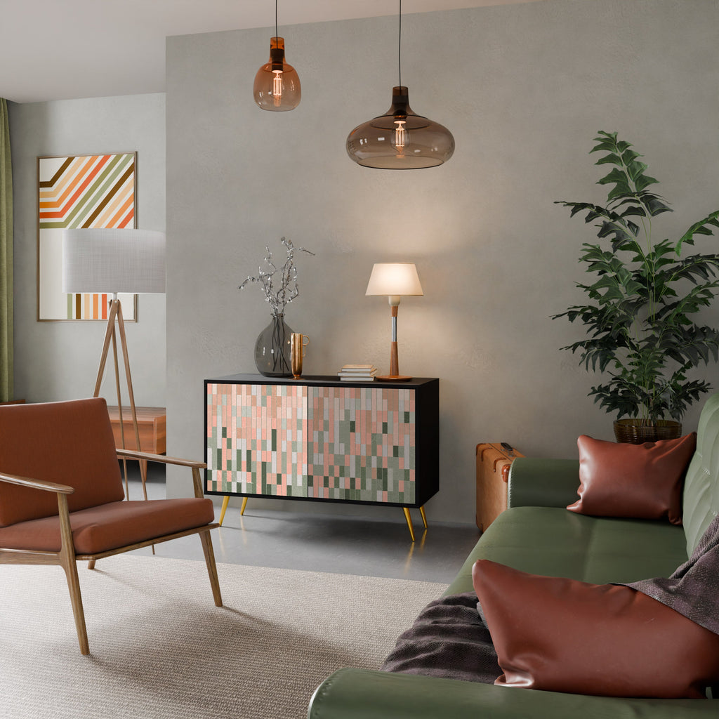 CONSTRUIRE LE FUTUR Buffet 2 portes en finition noire