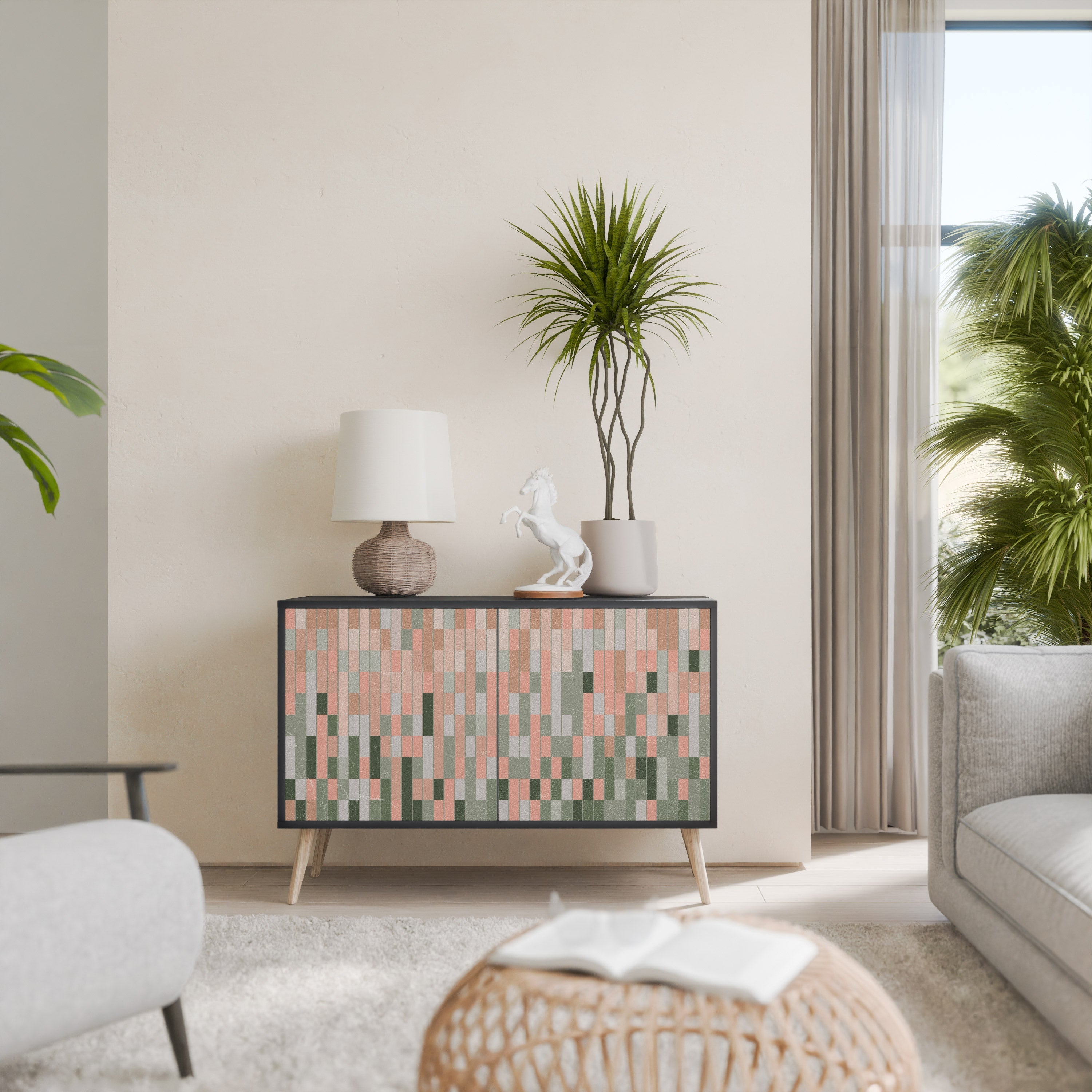 CONSTRUIRE LE FUTUR Buffet 2 portes en finition noire