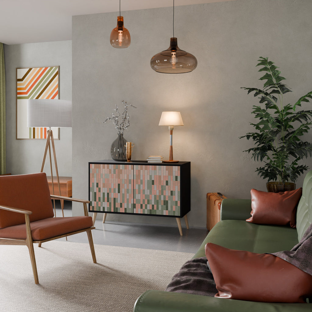 CONSTRUIRE LE FUTUR Buffet 2 portes en finition noire