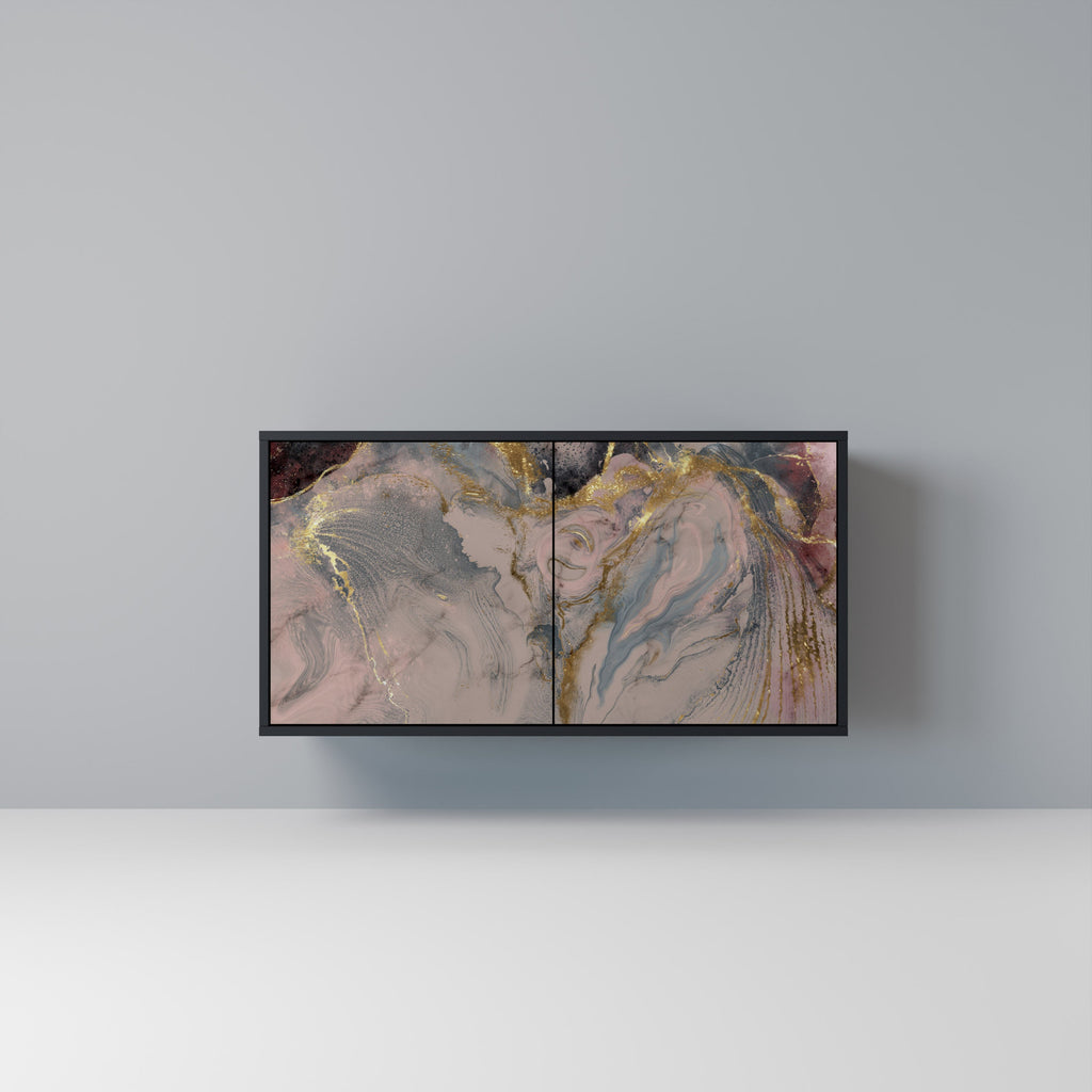 Buffet 2 portes GILDED SWIRLS en finition noire