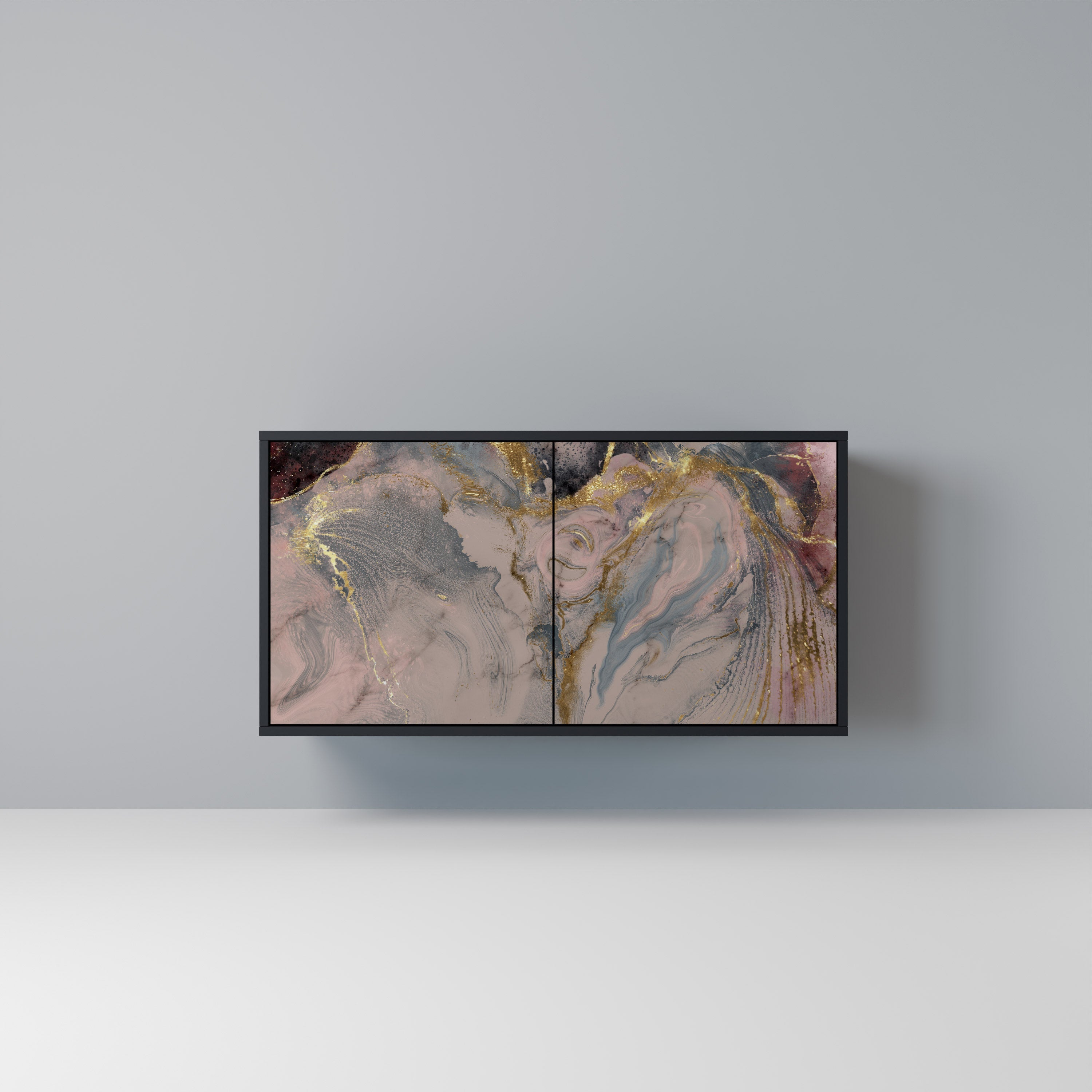 Buffet 2 portes GILDED SWIRLS en finition noire