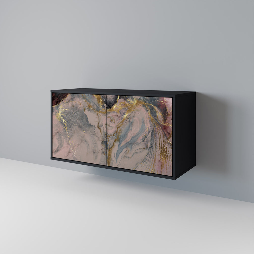 Buffet 2 portes GILDED SWIRLS en finition noire