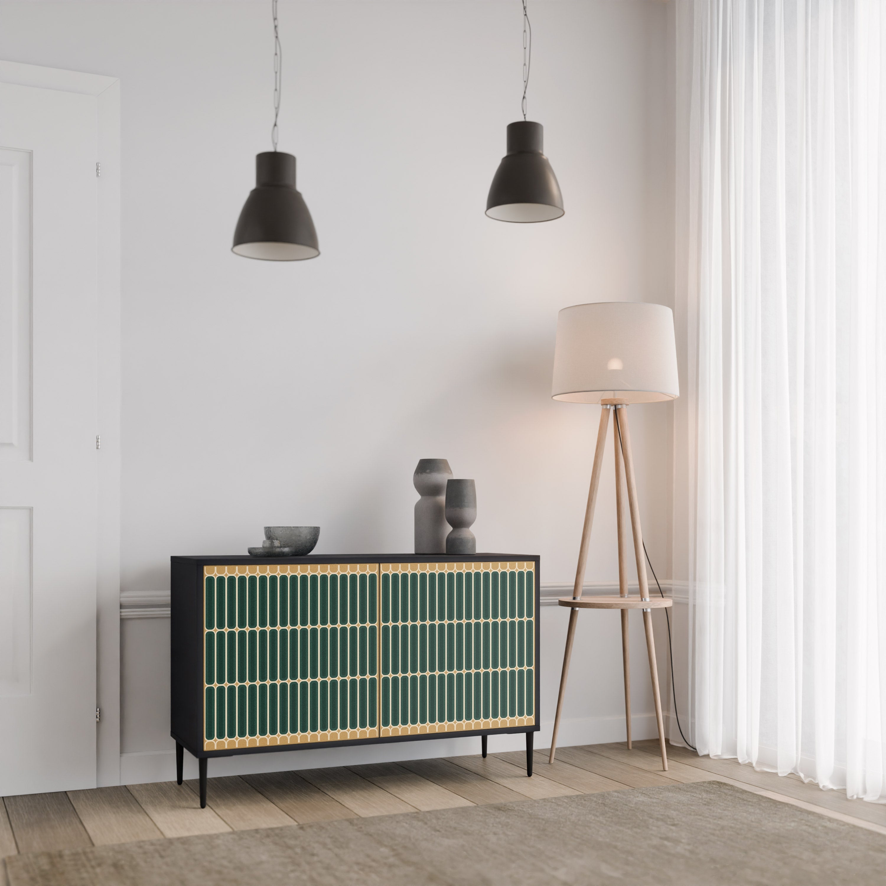 Buffet 2 portes ILUSION GATE finition noire