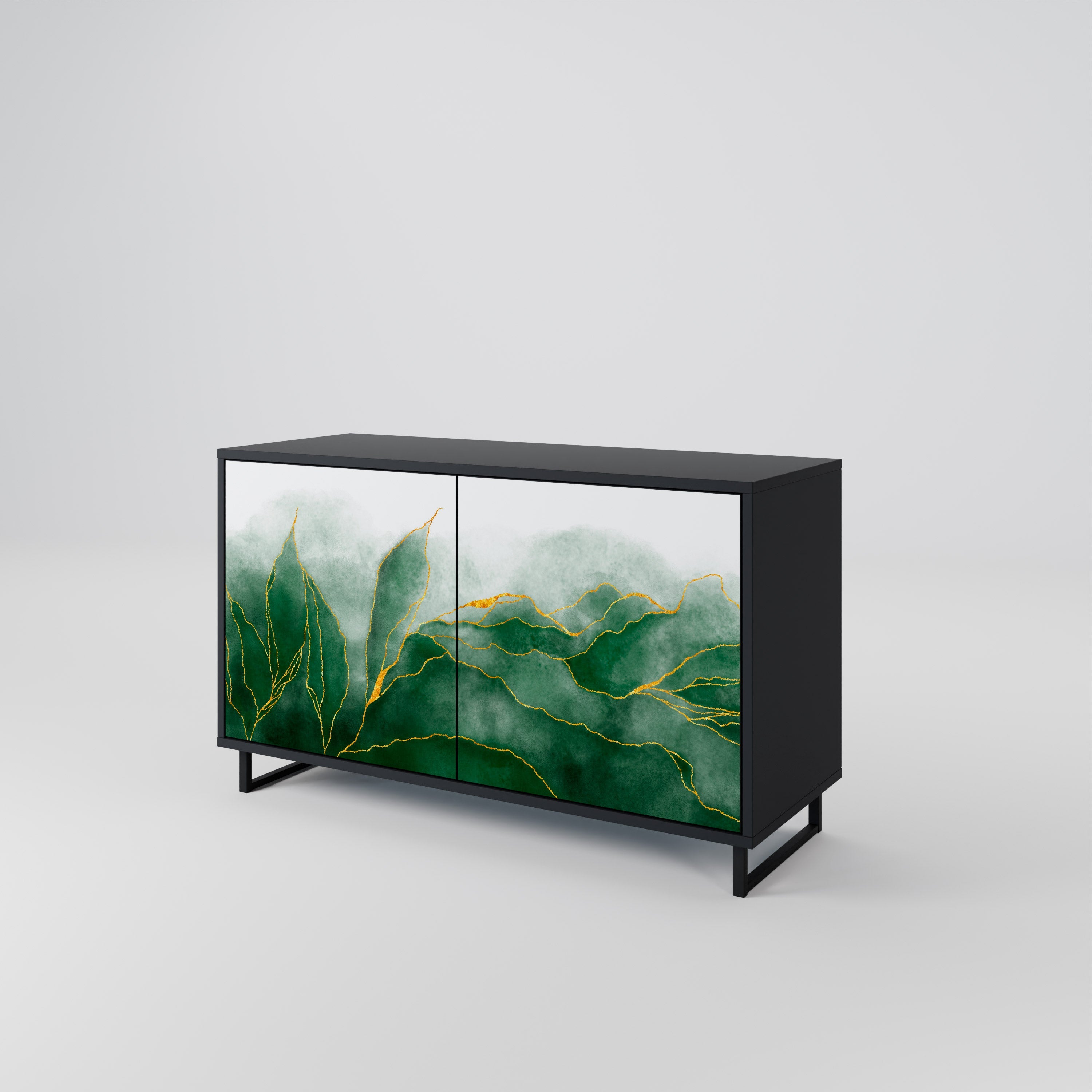 Buffet 2 portes EXPENSIVE NATURE en finition noire