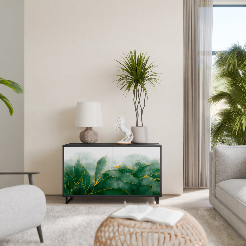 Buffet 2 portes EXPENSIVE NATURE en finition noire