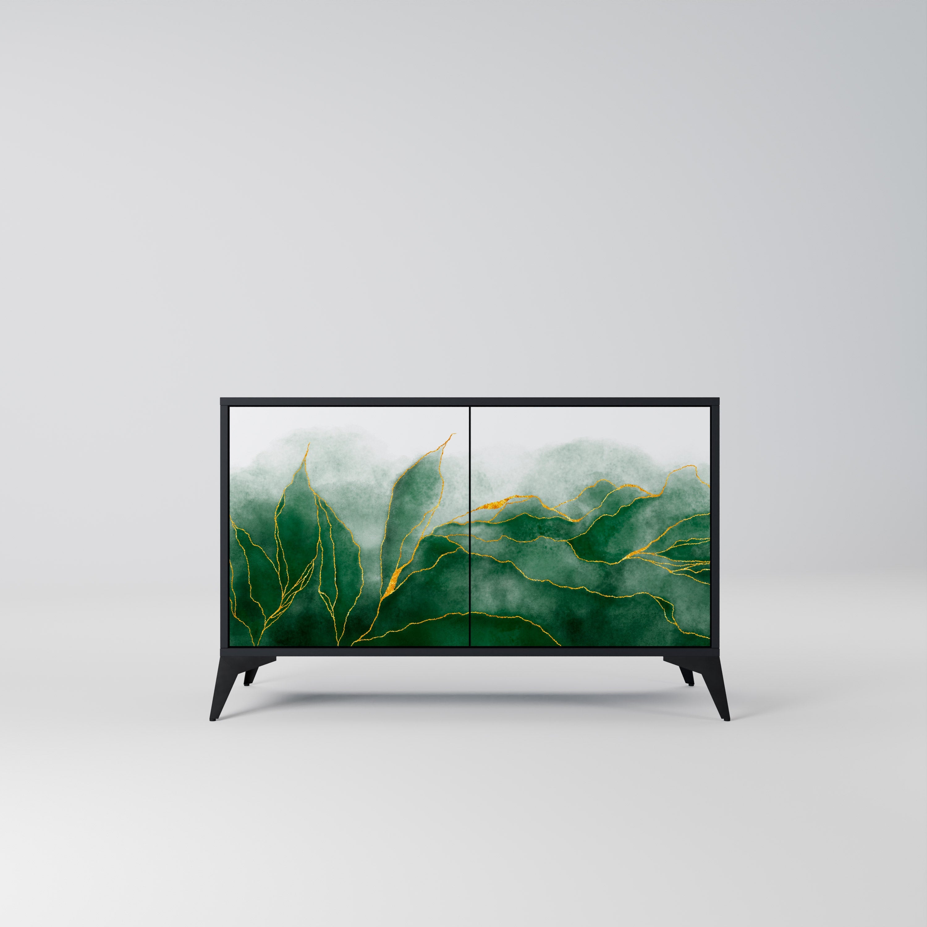 Buffet 2 portes EXPENSIVE NATURE en finition noire