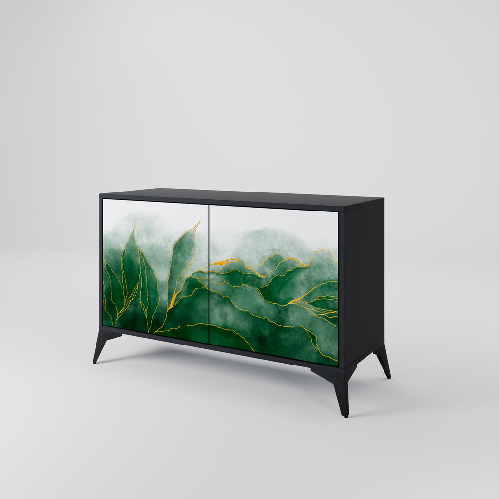 Buffet 2 portes EXPENSIVE NATURE en finition noire