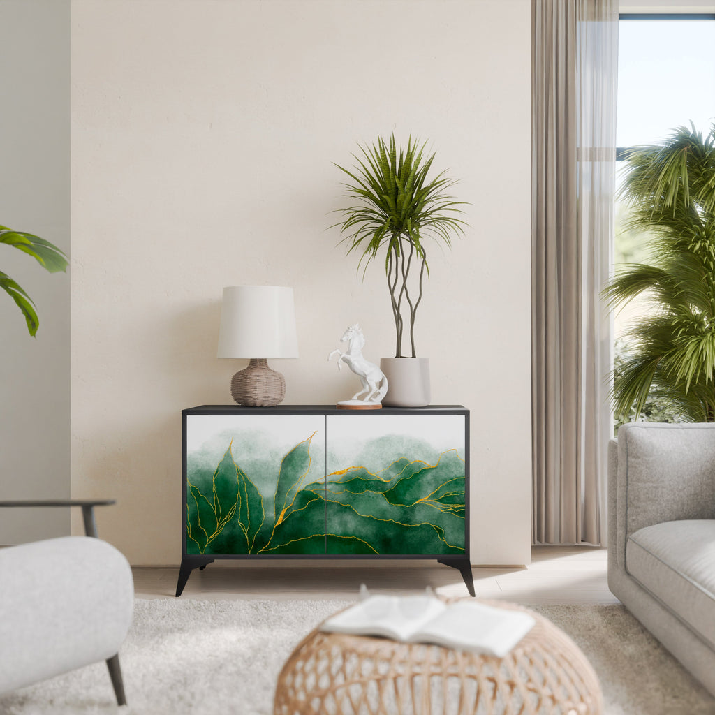 Buffet 2 portes EXPENSIVE NATURE en finition noire