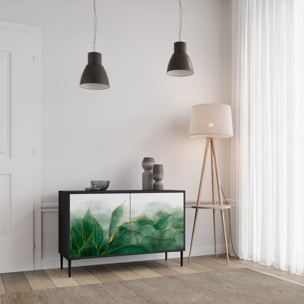 Buffet 2 portes EXPENSIVE NATURE en finition noire