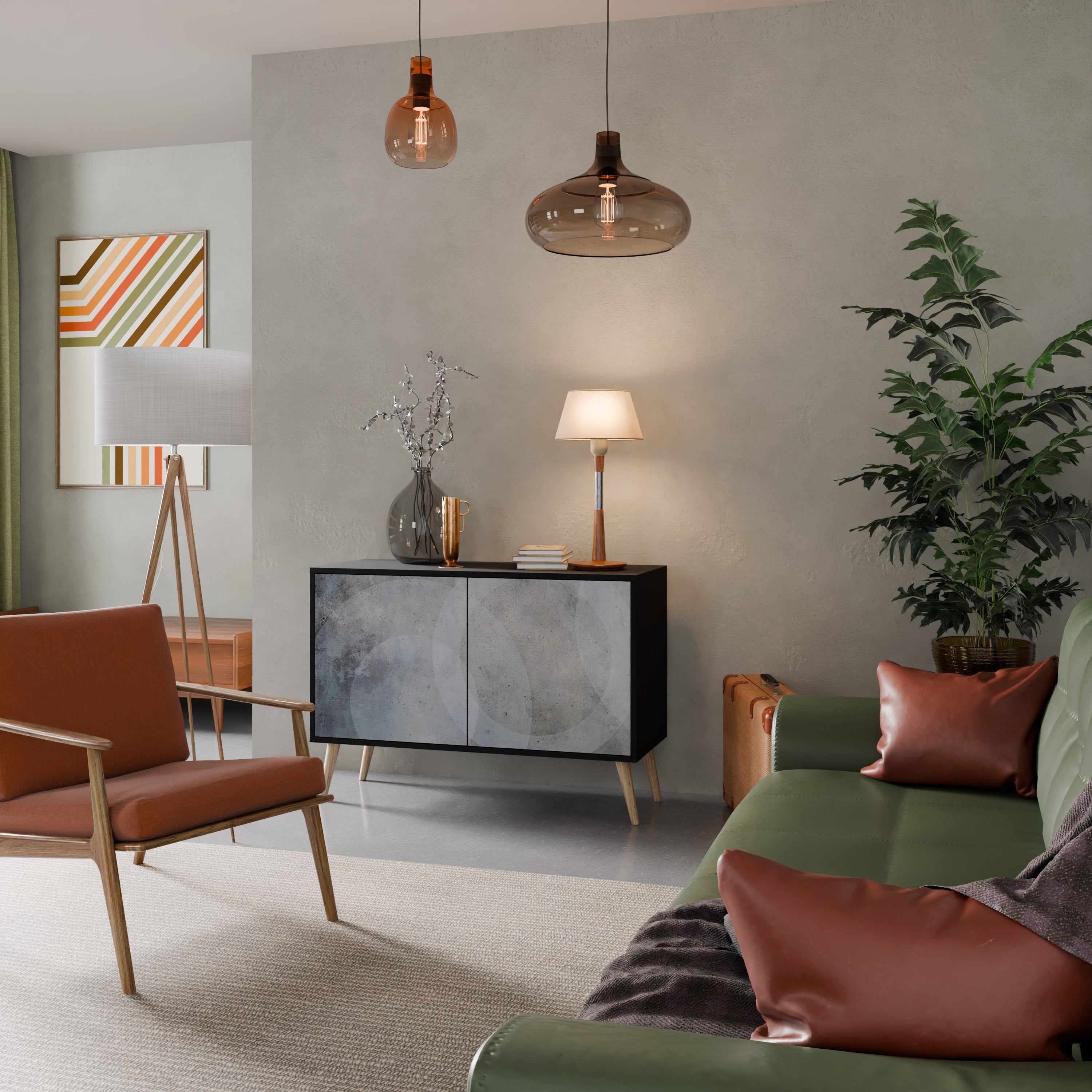 Buffet 2 portes MUTED ARC en finition noire