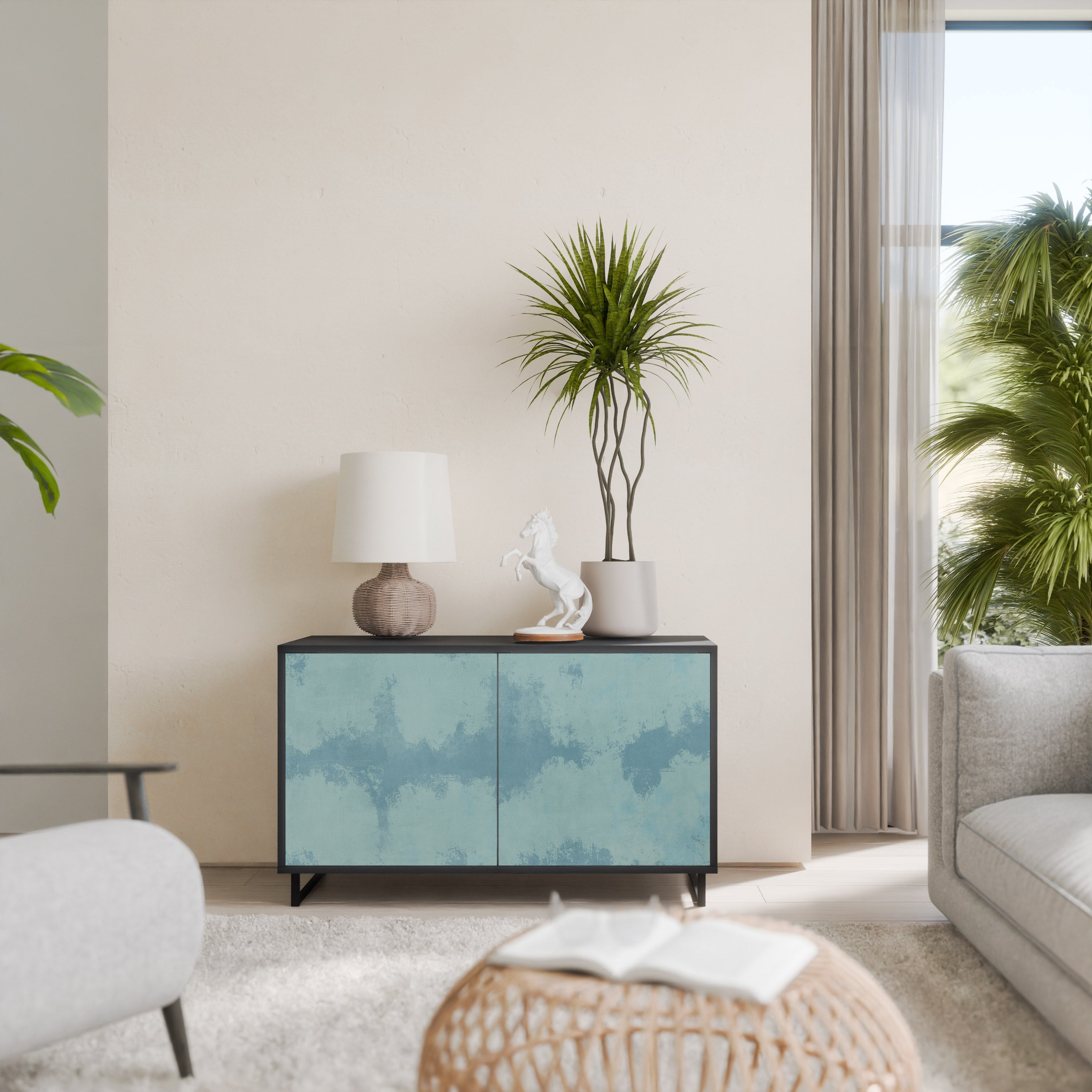 Buffet 2 portes SKY WASH finition noire