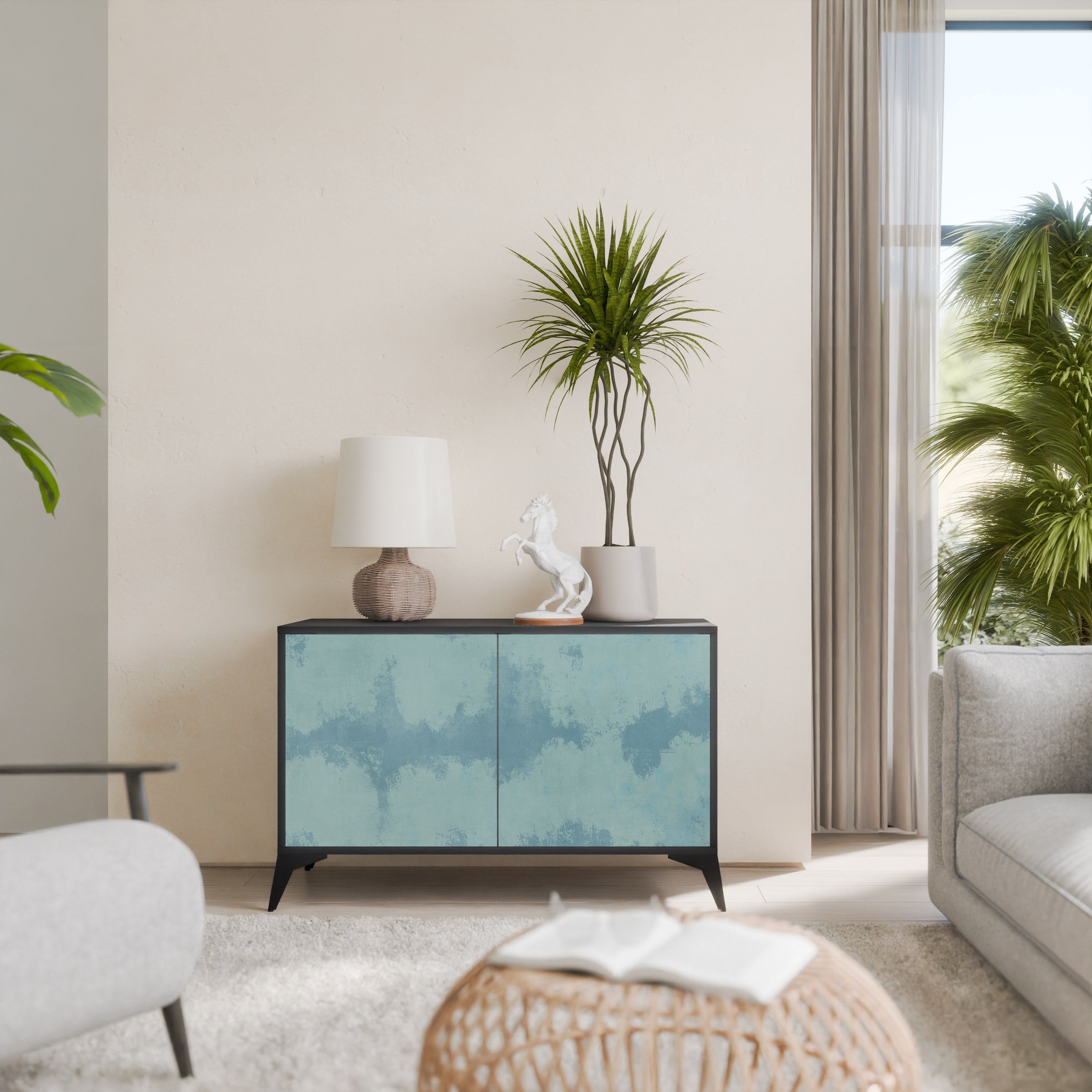 Buffet 2 portes SKY WASH finition noire