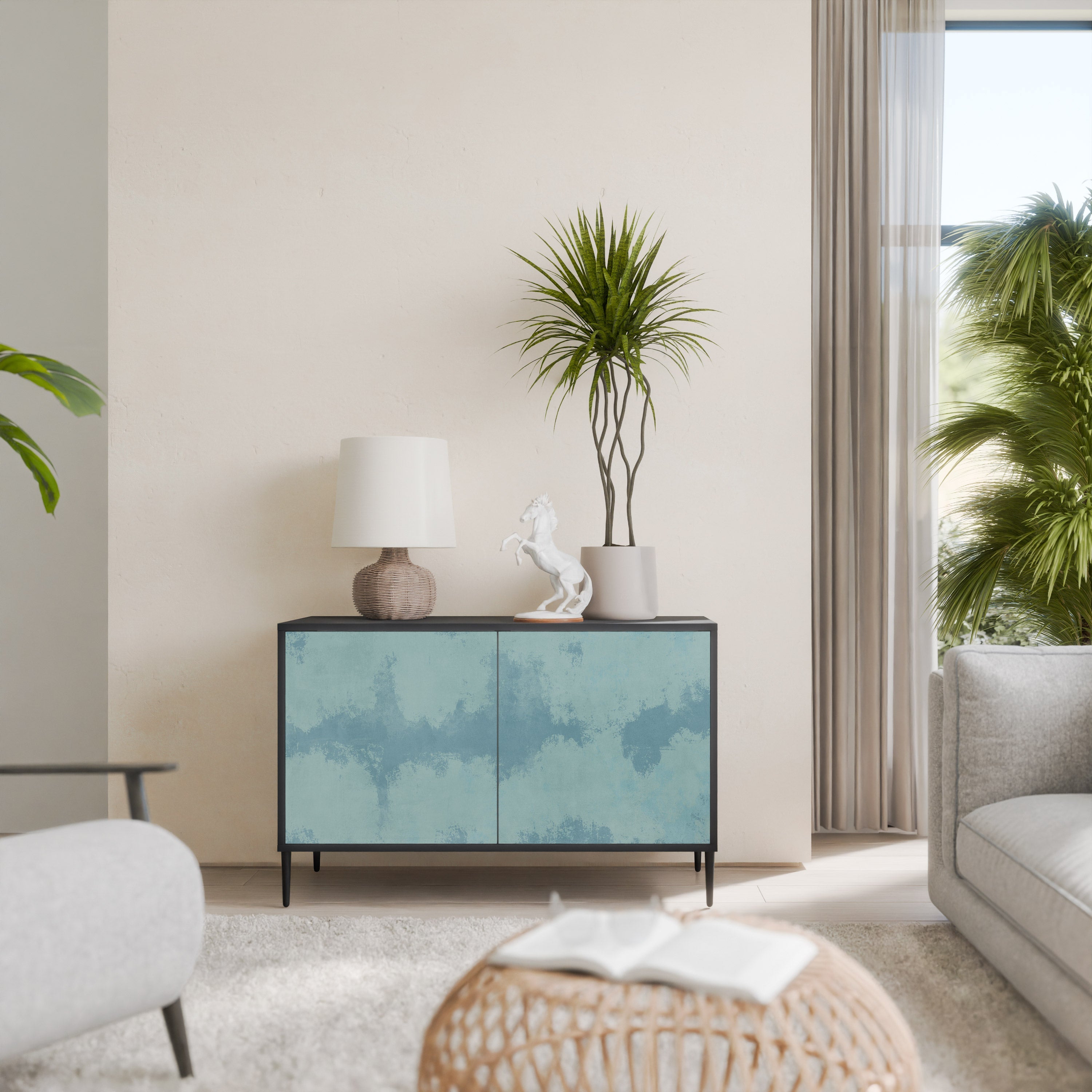 Buffet 2 portes SKY WASH finition noire