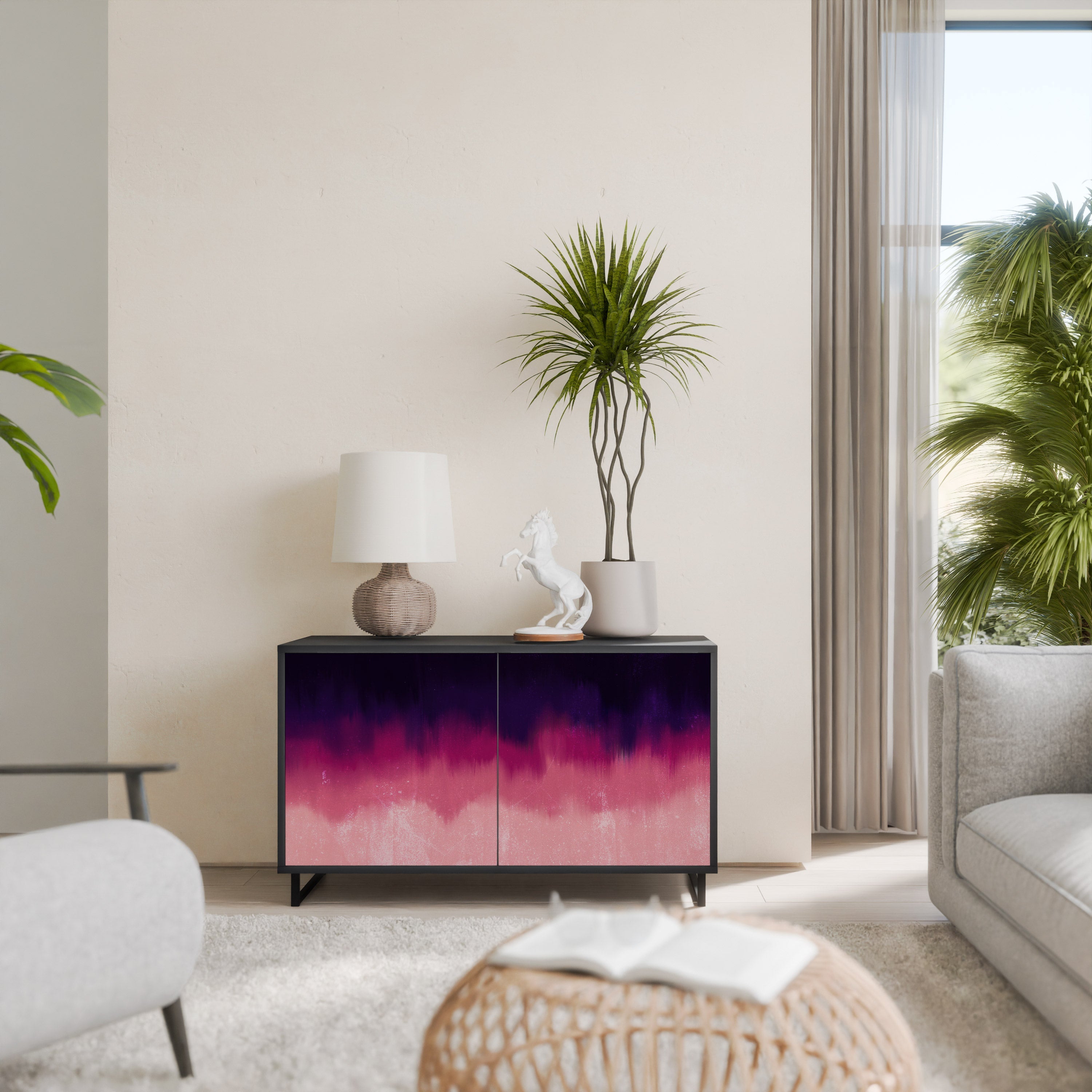 Buffet 2 portes AURORA BOREALIS finition noire