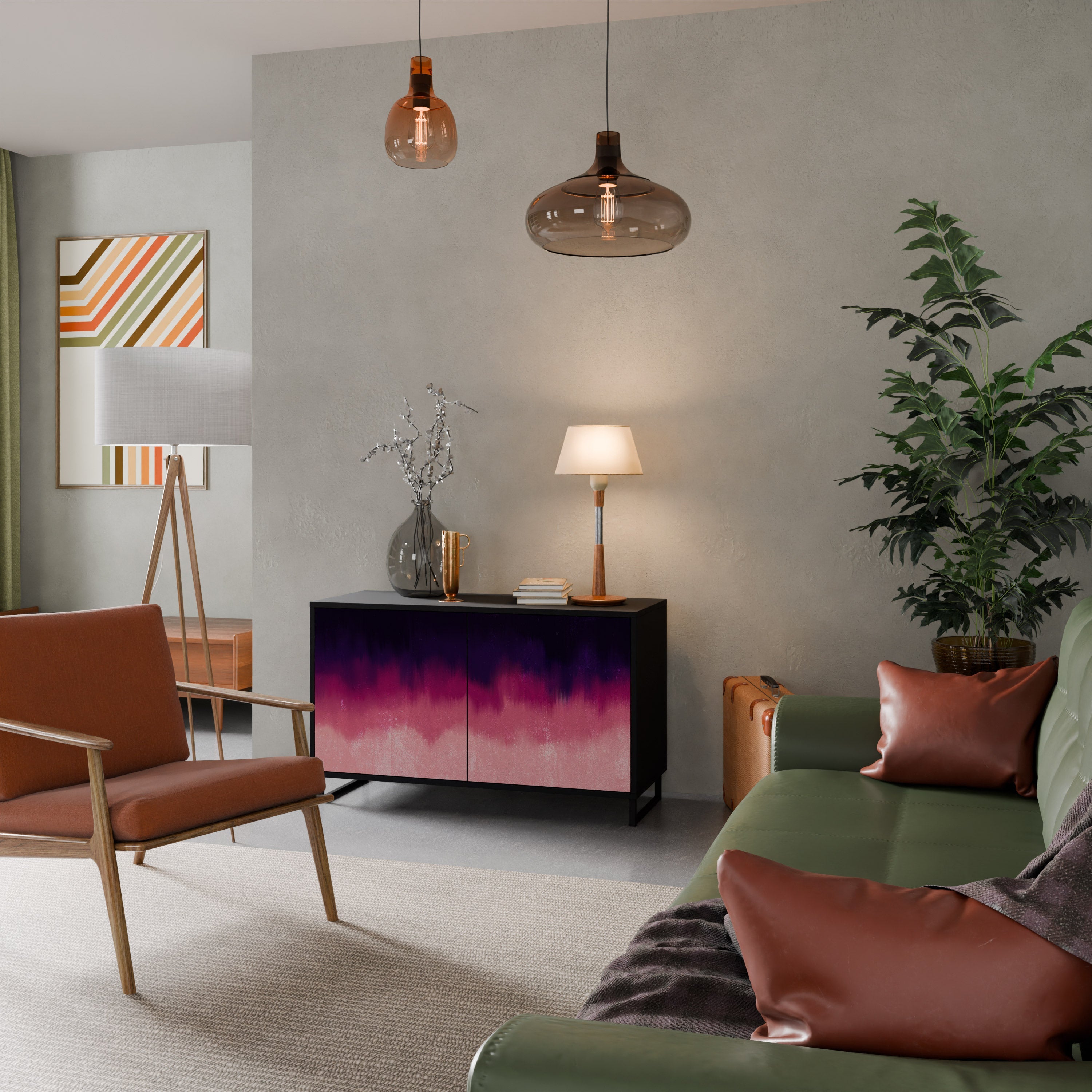 Buffet 2 portes AURORA BOREALIS finition noire