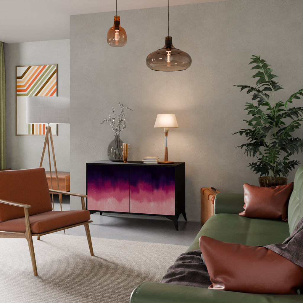 Buffet 2 portes AURORA BOREALIS finition noire