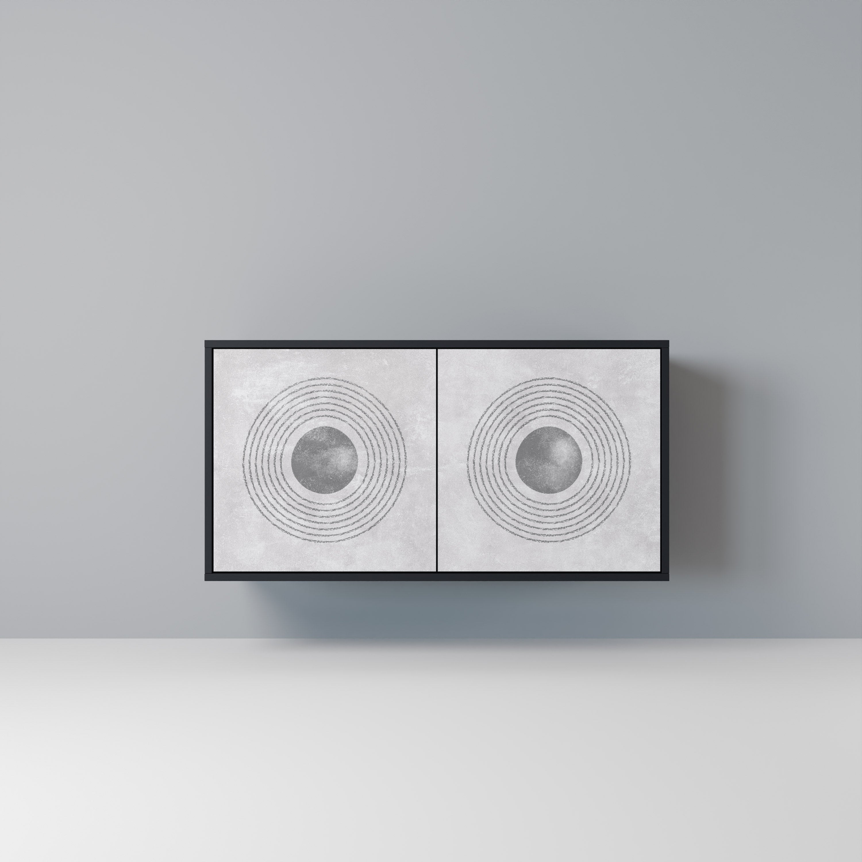 Buffet 2 portes SOLID CIRCLES finition noire