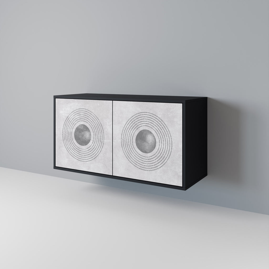 Buffet 2 portes SOLID CIRCLES finition noire