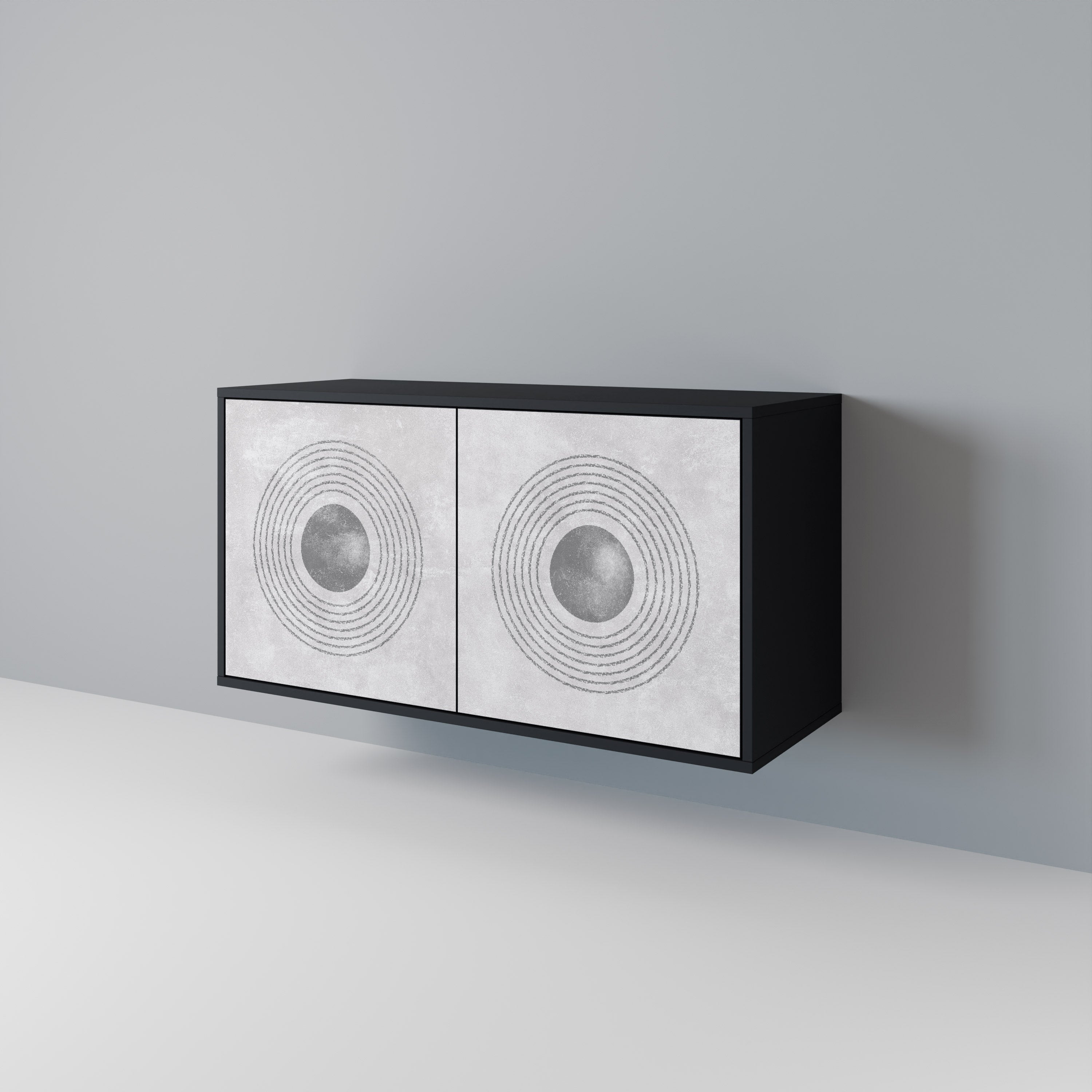 Buffet 2 portes SOLID CIRCLES finition noire