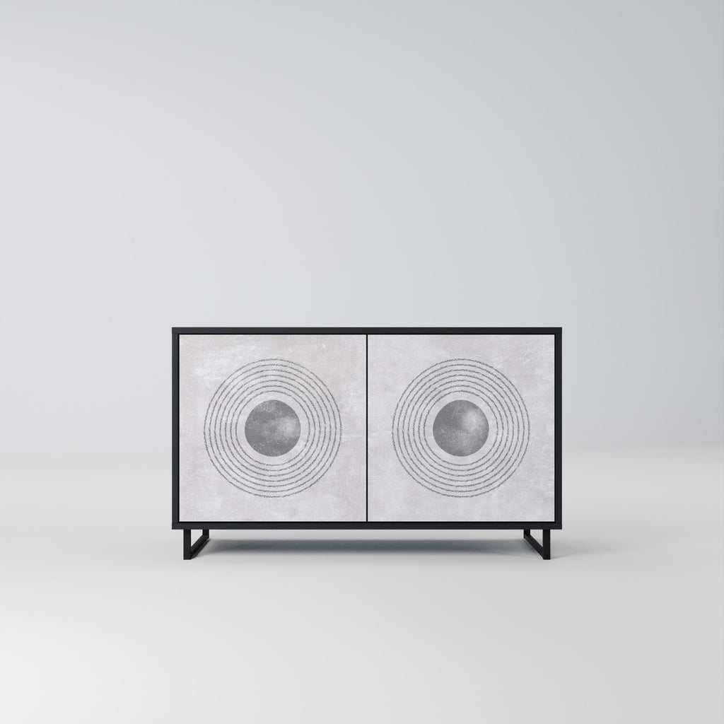 Buffet 2 portes SOLID CIRCLES finition noire