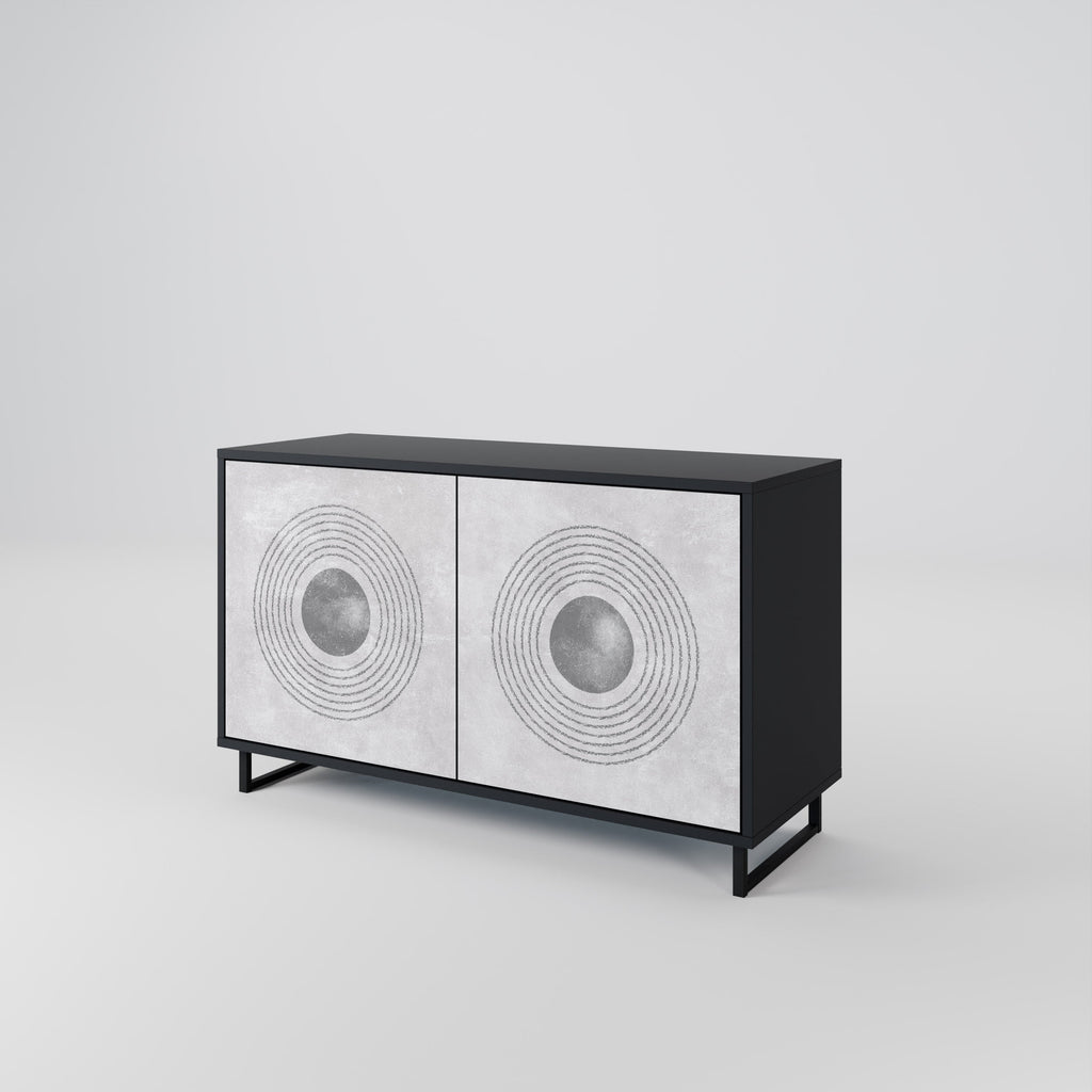 Buffet 2 portes SOLID CIRCLES finition noire