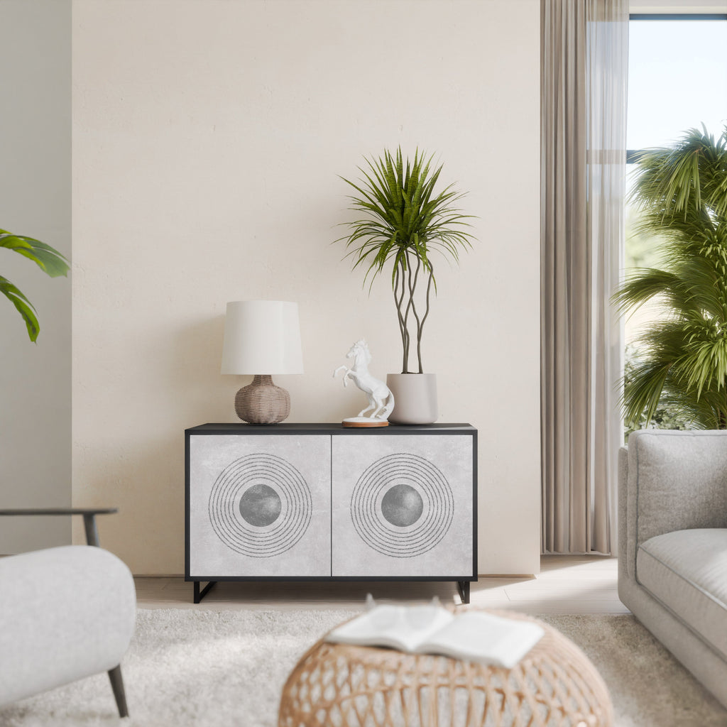 Buffet 2 portes SOLID CIRCLES finition noire