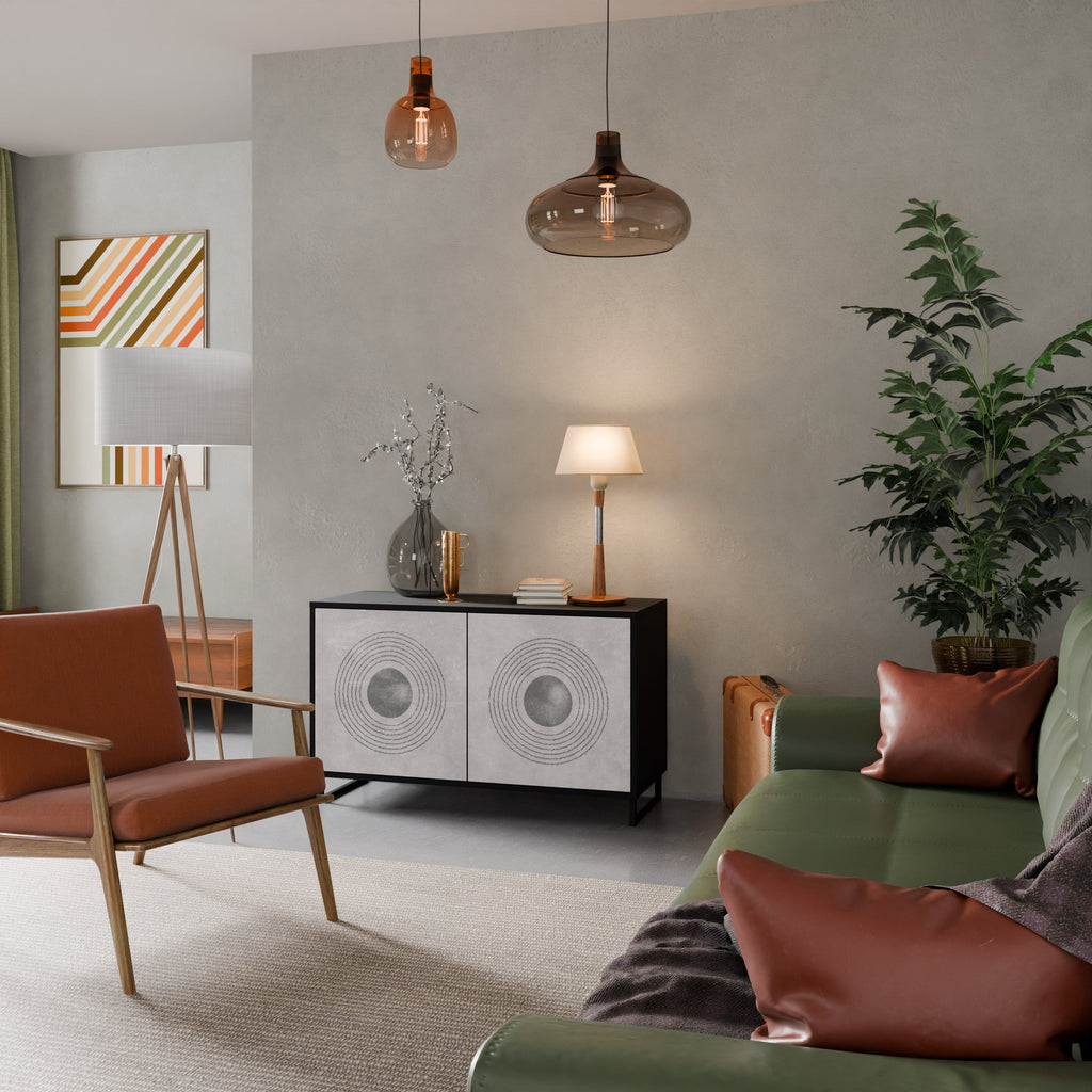 Buffet 2 portes SOLID CIRCLES finition noire