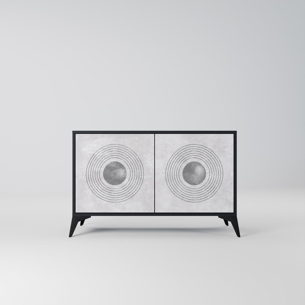 Buffet 2 portes SOLID CIRCLES finition noire