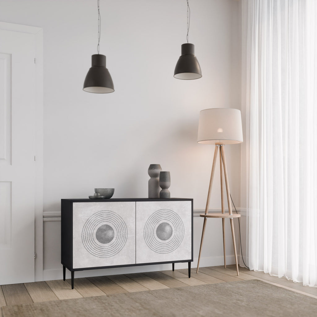 Buffet 2 portes SOLID CIRCLES finition noire