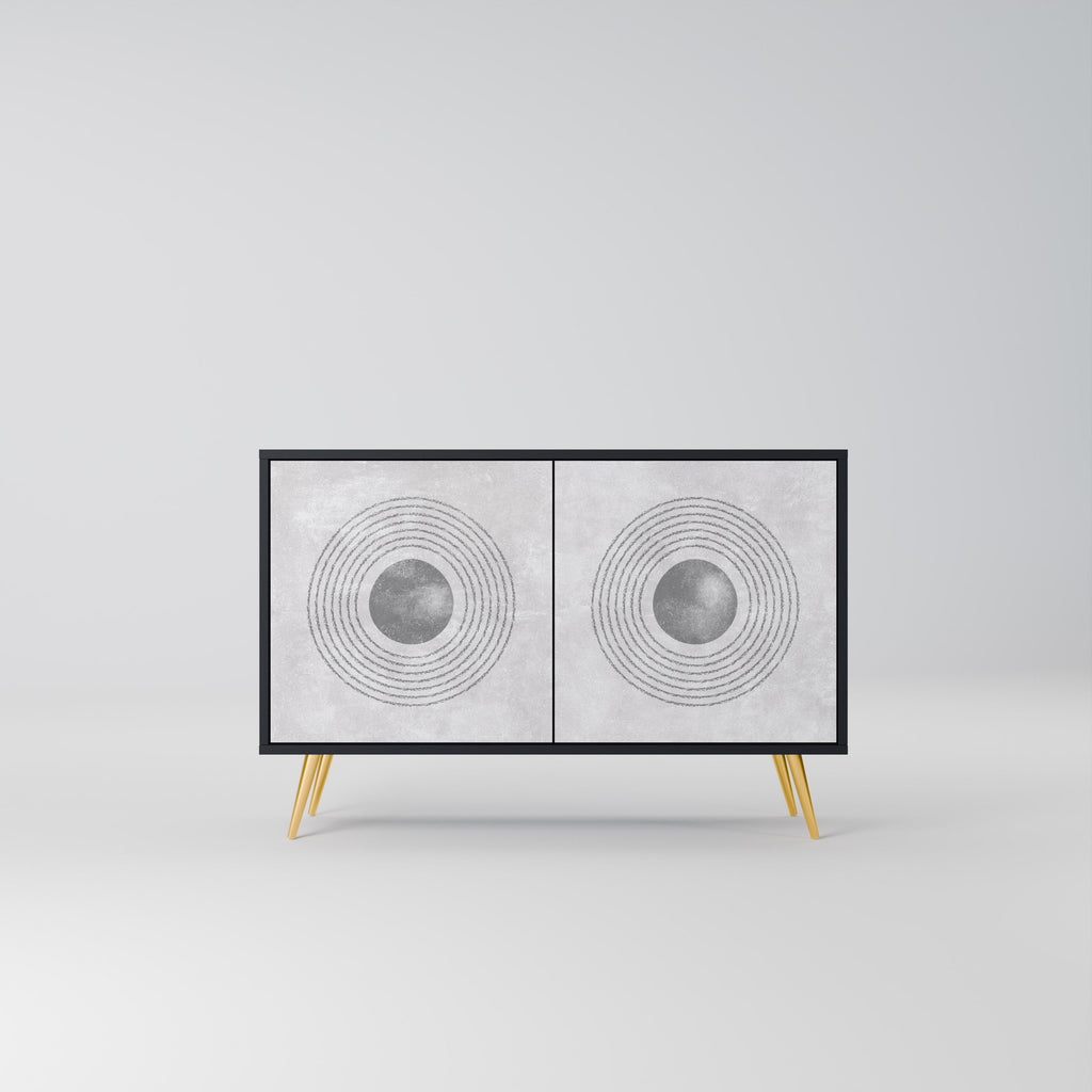 Buffet 2 portes SOLID CIRCLES finition noire
