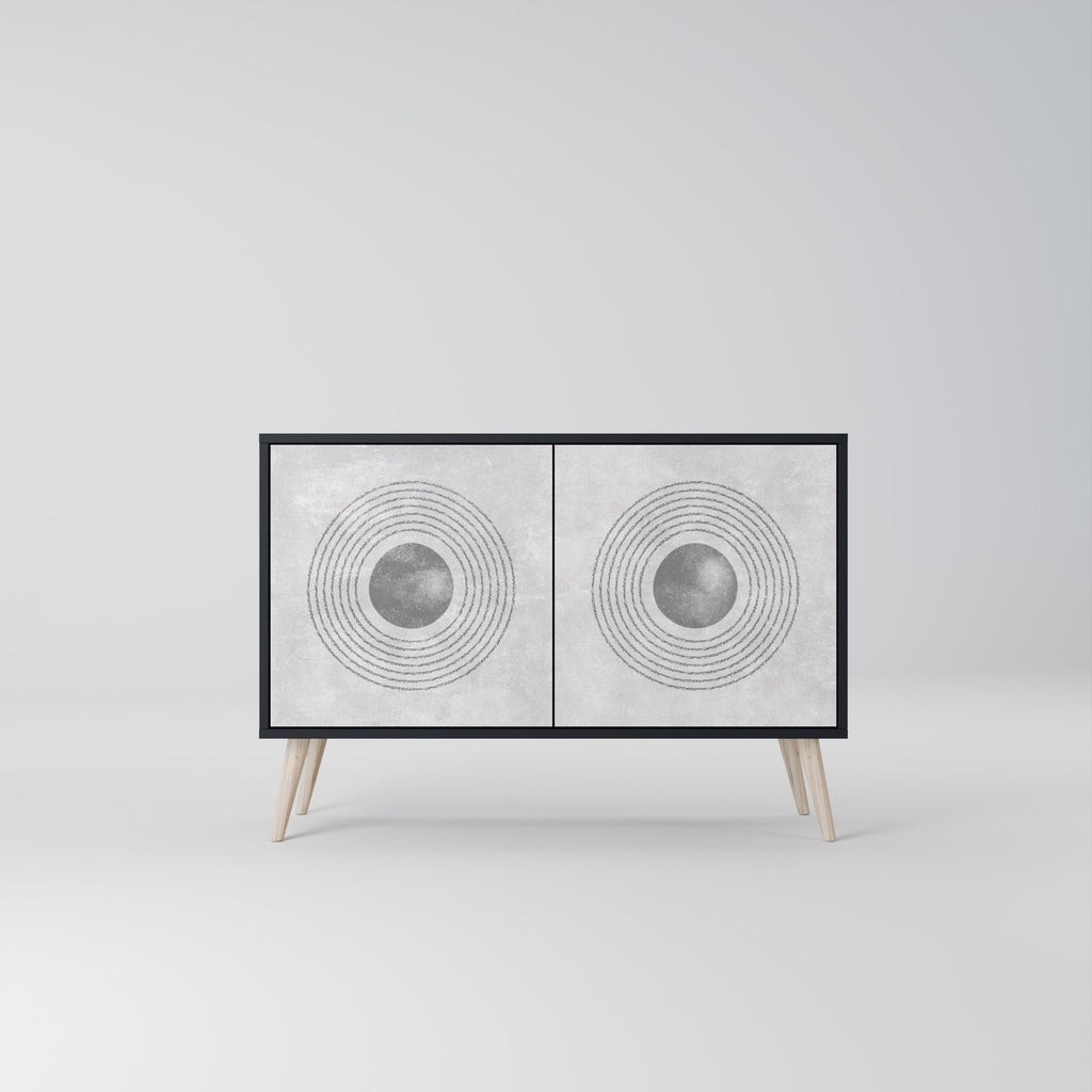 Buffet 2 portes SOLID CIRCLES finition noire