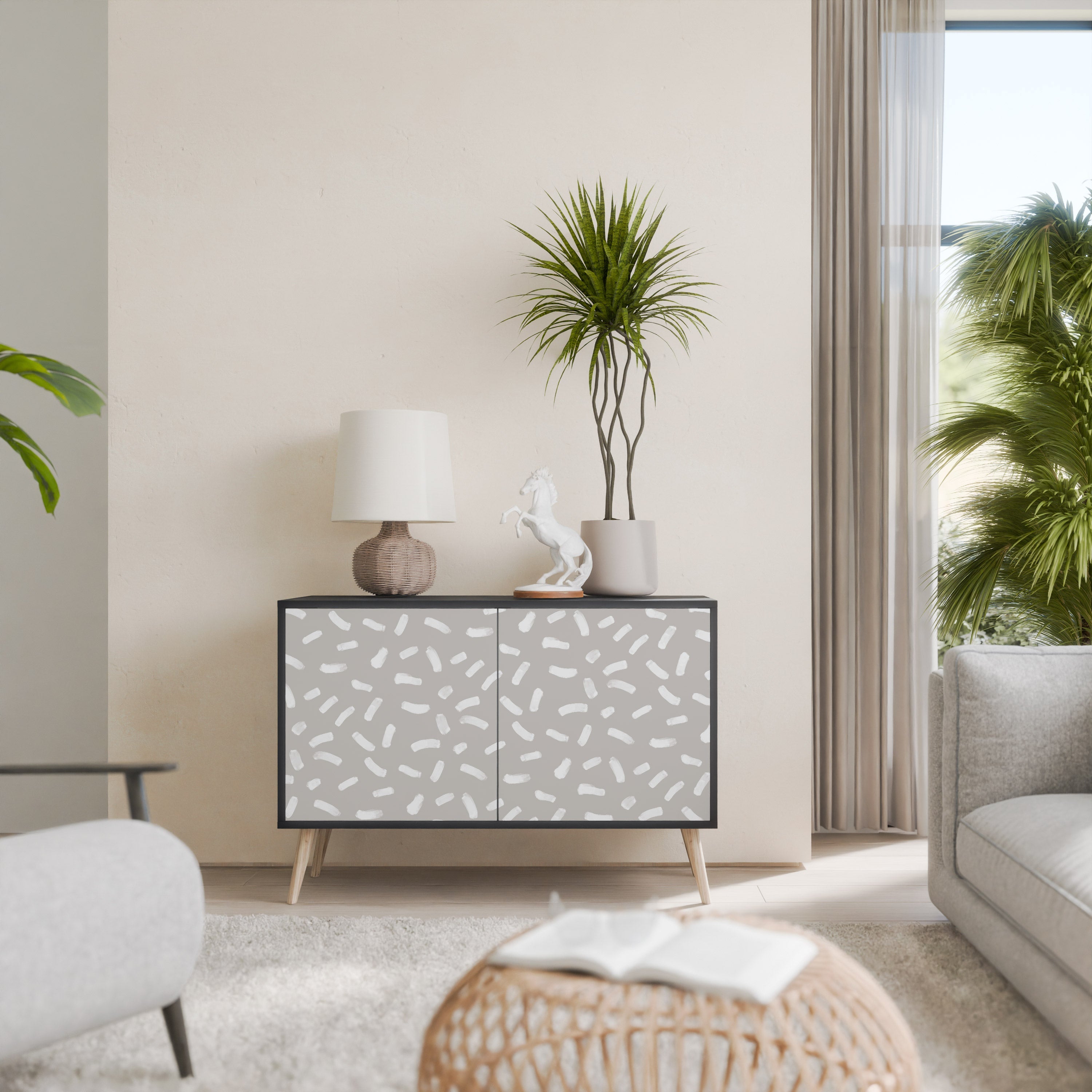 Buffet 2 portes PASSING SECONDS en finition noire